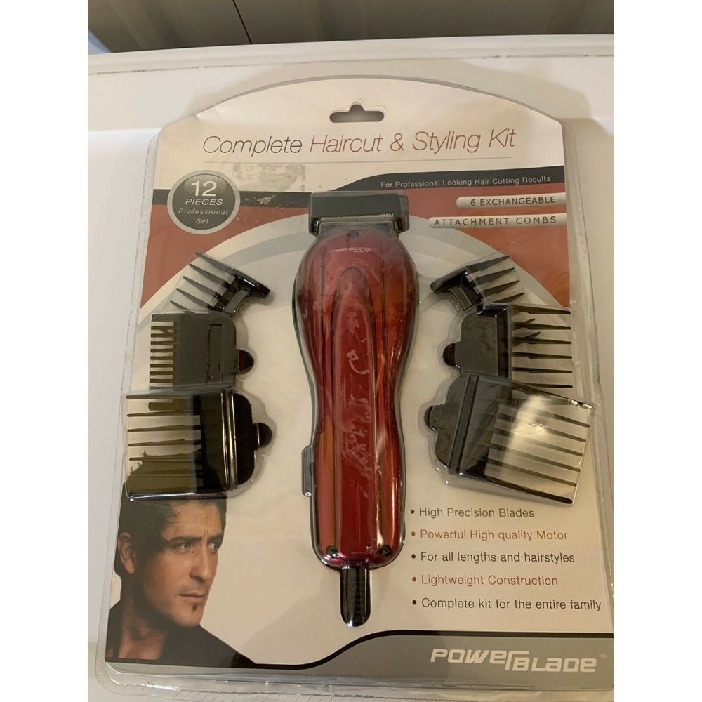 New Power Blade Master Cut 12pc Home Barber Haircut Clippers Haircut Styling Kit